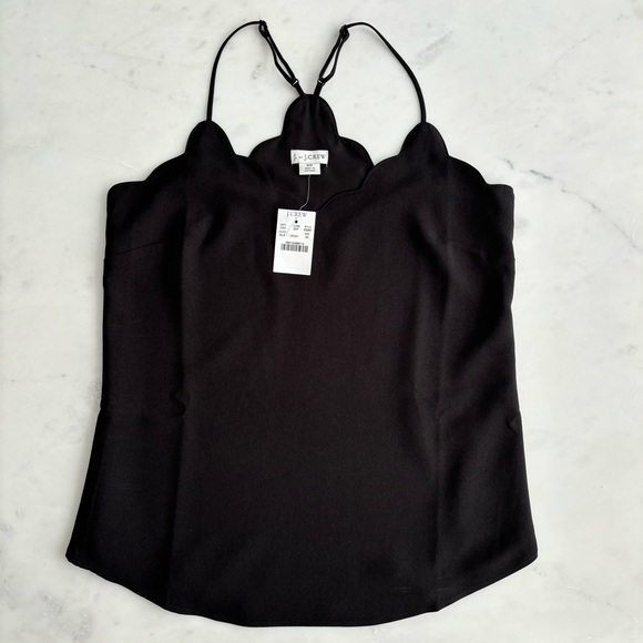J. Crew Scalloped Cami - black size 00, NWT 🖤 - Picture 1 of 5
